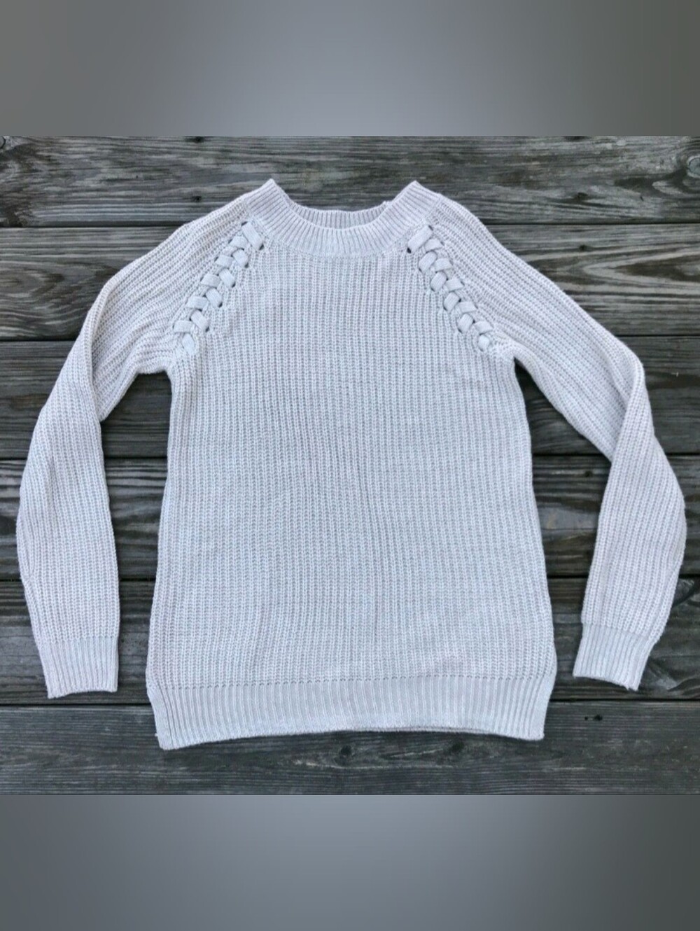 SO "Perfectly Soft" Beige Ribbed Knit Sweater- Size: Medium